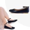 K KomForme Girl’s Ballerina Flat Ankle Strap Dress Ballet Flat Shoes（Toddler/Little Kid/Big Kid）(Navy Pu)