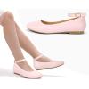 K KomForme Girl’s Ballerina Flat Ankle Strap Dress Ballet Flat Shoes（Toddler/Little Kid/Big Kid）(Pink Pu)