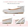 K KomForme Girl’s Ballerina Flat Ankle Strap Dress Ballet Flat Shoes（Toddler/Little Kid/Big Kid）(Silver)