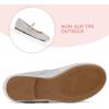 K KomForme Girl’s Ballerina Flat Ankle Strap Dress Ballet Flat Shoes（Toddler/Little Kid/Big Kid）(Silver-hook and Loop)