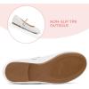 K KomForme Girl’s Ballerina Flat Ankle Strap Dress Ballet Flat Shoes（Toddler/Little Kid/Big Kid）(White-hook and Loop)