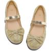 K KomForme Girl’s Ballet Flats Non-Slip Soft Mary Jane Walking Party Dress Shoes for Toddler/Little Kid/Big Kid(Gold Glitter)