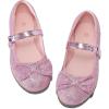 K KomForme Girl’s Ballet Flats Non-Slip Soft Mary Jane Walking Party Dress Shoes for Toddler/Little Kid/Big Kid(Pink Glitter)