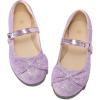 K KomForme Girl’s Ballet Flats Non-Slip Soft Mary Jane Walking Party Dress Shoes for Toddler/Little Kid/Big Kid(Purple Glitter)