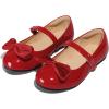 K KomForme Girl’s Ballet Flats Non-Slip Soft Mary Jane Walking Party Dress Shoes for Toddler/Little Kid/Big Kid(Red Patent)