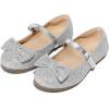K KomForme Girl’s Ballet Flats Non-Slip Soft Mary Jane Walking Party Dress Shoes for Toddler/Little Kid/Big Kid(Silver Glitter)
