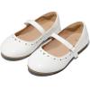 K KomForme Girl’s Ballet Flats Non-Slip Soft Mary Jane Walking Party Dress Shoes for Toddler/Little Kid/Big Kid(White Heart)