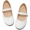 K KomForme Girl’s Ballet Flats Non-Slip Soft Mary Jane Walking Party Dress Shoes for Toddler/Little Kid/Big Kid(White Heart)