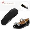 K KomForme Girl’s Bow Mary Jane Dress Shoes Ballet Princess Flats with Rhinestone Strap for Party Wedding School, Toddler/Little Kid/Big Kid(Black)