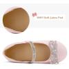 K KomForme Girl’s Bow Mary Jane Dress Shoes Ballet Princess Flats with Rhinestone Strap for Party Wedding School, Toddler/Little Kid/Big Kid(Pink)