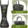 K KomForme Girls Boys Rain Boots Waterproof with Easy on Handles for Toddler/Little Kid/Big Kid(Camouflage)