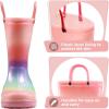 K KomForme Girls Boys Rain Boots Waterproof with Easy on Handles for Toddler/Little Kid/Big Kid(Colorful)