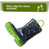 K KomForme Girls Boys Rain Boots Waterproof with Easy on Handles for Toddler/Little Kid/Big Kid(Green Dinosaur)
