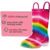 K KomForme Girls Boys Rain Boots Waterproof with Easy on Handles for Toddler/Little Kid/Big Kid(Rainbow)