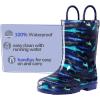K KomForme Girls Boys Rain Boots Waterproof with Easy on Handles for Toddler/Little Kid/Big Kid(Shark)