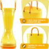 K KomForme Girls Boys Rain Boots Waterproof with Easy on Handles for Toddler/Little Kid/Big Kid(Yellow)