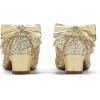 K KomForme Girls Dress Shoes Glitter Mary Jane Pumps with Bow, Low Heel Party Wedding Princess Shoes (Toddler/Little Kids/Big Kids)(Gold Glitter)