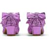 K KomForme Girls Dress Shoes Glitter Mary Jane Pumps with Bow, Low Heel Party Wedding Princess Shoes (Toddler/Little Kids/Big Kids)(Purple Glitter)