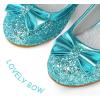 K KomForme Girl’s Dress Shoes Mary Jane Glitter 1.5 in Low Heel Wedding Party Princess Shoes for Toddler/Little/Big Kids(Blue)