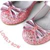 K KomForme Girl’s Dress Shoes Mary Jane Glitter 1.5 in Low Heel Wedding Party Princess Shoes for Toddler/Little/Big Kids(Pink)