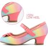 K KomForme Girl’s Dress Shoes Mary Jane Glitter 1.5 in Low Heel Wedding Party Princess Shoes for Toddler/Little/Big Kids(Rainbow)