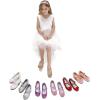K KomForme Girl’s Dress Shoes Mary Jane Glitter 1.5 in Low Heel Wedding Party Princess Shoes for Toddler/Little/Big Kids(Rainbow)