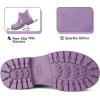K KomForme Girls Glitter Ankle Boots Side Zipper Chelsea Booties Lug Sole (Toddler/Little Kids/Big Kids)(Light Purple)