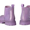 K KomForme Girls Glitter Ankle Boots Side Zipper Chelsea Booties Lug Sole (Toddler/Little Kids/Big Kids)(Light Purple)
