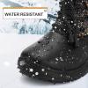 K KomForme Girls Glitter Snow Boots Kids Bungee Lacing Warm Faux Fur-Lined Anti-Slip Outdoor Winter Shoes Toddler/Little Kid/Big Kid(Black)