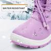 K KomForme Girls Glitter Snow Boots Kids Bungee Lacing Warm Faux Fur-Lined Anti-Slip Outdoor Winter Shoes Toddler/Little Kid/Big Kid(Pastel Purple)