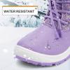 K KomForme Girls Glitter Snow Boots Kids Bungee Lacing Warm Faux Fur-Lined Anti-Slip Outdoor Winter Shoes Toddler/Little Kid/Big Kid(Purple)