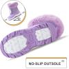 K KomForme Girls Glitter Snow Boots Kids Bungee Lacing Warm Faux Fur-Lined Anti-Slip Outdoor Winter Shoes Toddler/Little Kid/Big Kid(Purple)