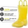 K KomForme Girls Rain Boots,Kids Glitter Waterproof Boots with Easy-on Handles(Yellow)