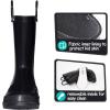 K KomForme Kids Girls & Boys Rain Boots with Easy-on Handles Waterproof Outdoors(Black)