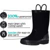 K KomForme Kids Girls & Boys Rain Boots with Easy-on Handles Waterproof Outdoors(Black)