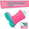 K KomForme Kids Girls & Boys Rain Boots with Easy-on Handles Waterproof Outdoors(Hot Pink)