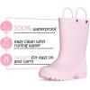 K KomForme Kids Girls & Boys Rain Boots with Easy-on Handles Waterproof Outdoors(Light Pink)