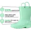 K KomForme Kids Girls & Boys Rain Boots with Easy-on Handles Waterproof Outdoors(Lightg Green)