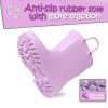 K KomForme Kids Girls & Boys Rain Boots with Easy-on Handles Waterproof Outdoors(Lilac)
