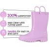 K KomForme Kids Girls & Boys Rain Boots with Easy-on Handles Waterproof Outdoors(Lilac)