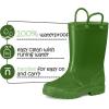 K KomForme Kids Girls & Boys Rain Boots with Easy-on Handles Waterproof Outdoors(Olive Green)