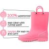 K KomForme Kids Girls & Boys Rain Boots with Easy-on Handles Waterproof Outdoors(Pink)