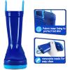 K KomForme Kids Girls & Boys Rain Boots with Easy-on Handles Waterproof Outdoors(Royal Blue)