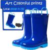 K KomForme Kids Girls & Boys Rain Boots with Easy-on Handles Waterproof Outdoors(Royal Blue)