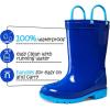K KomForme Kids Girls & Boys Rain Boots with Easy-on Handles Waterproof Outdoors(Royal Blue)