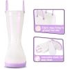 K KomForme Kids Girls & Boys Rain Boots with Easy-on Handles Waterproof Outdoors(White)