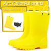 K KomForme Kids Girls & Boys Rain Boots with Easy-on Handles Waterproof Outdoors(Yellow)