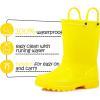 K KomForme Kids Girls & Boys Rain Boots with Easy-on Handles Waterproof Outdoors(Yellow)