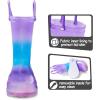 K KomForme Kids Rain Boots, Waterproof Light up Boots with Easy-on Handles(A-purple Blue Gradient)