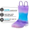K KomForme Kids Rain Boots, Waterproof Light up Boots with Easy-on Handles(A-purple Blue Gradient)